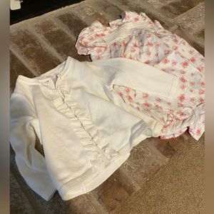Janie and Jack baby girl romper with long sleeve sweater; size 3-6 month
